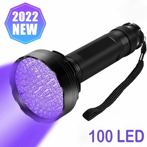 Detector Uv Violeta Lampara Orina Linterna 100 Leds, 395 Nm