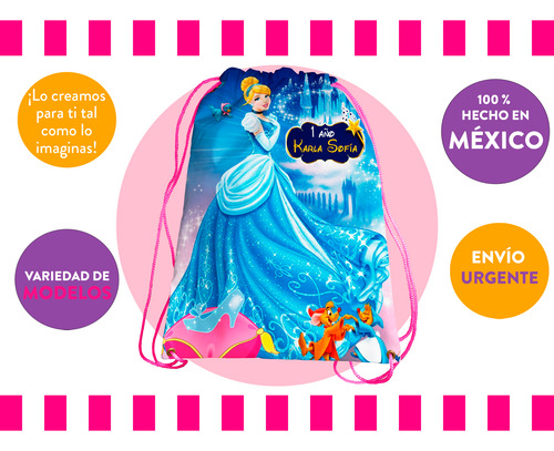 Dulcero Morralito Recuerdo Cenicienta Personalizado 25 Pzs