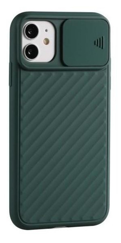 Carcasa Silicona Protector Cam Verde Para iPhone 12 Pro Max 