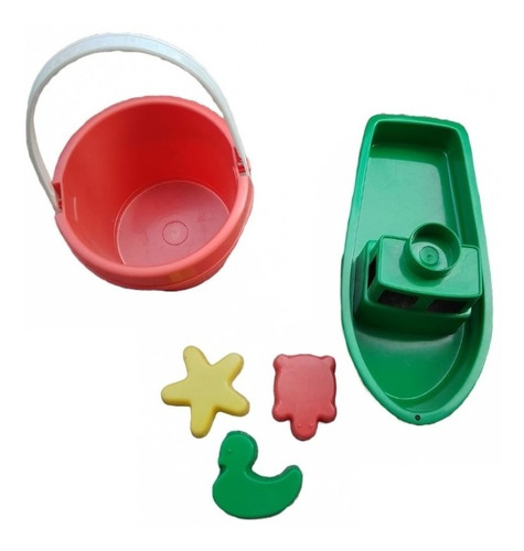 Set Juego De Playa Infantil Antex Con Balde Barco 3 Moldes