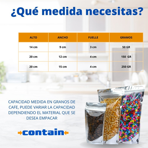Imagen 6 de 8 de 100 Bolsas Stand Up Pouch Cierre Plata-transparente 150 Grs