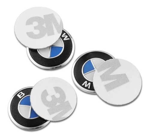 Set 4 Emblemas Logo Bmw Llave Carcaza 11mm Adhesivo