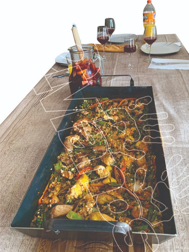 Imagen 7 de 10 de Plancha Chivitera Alta 60x30cm 2 Hornallas 2 Tapas Aluminio
