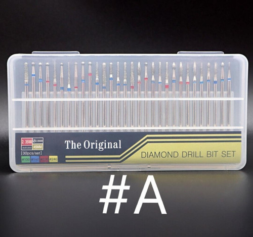 Imagen 2 de 2 de Set De 30 Punta Diamante Para Dremel Manicure Rusa Kit Nuevo