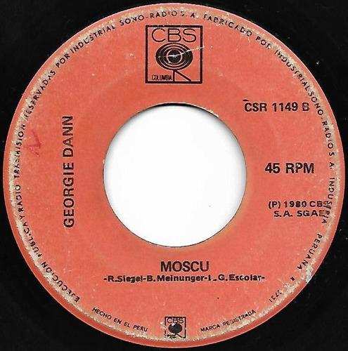 Single 45 Georgie Dann - Moscu + El Jardin De Ala 1980