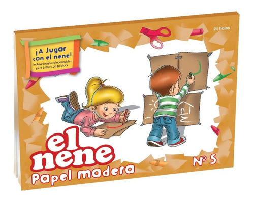 Imagen 1 de 1 de Block El Nene Papel Madera Kraft N°5 X24 Hojas