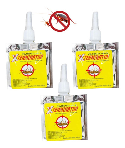 Insecticida En Gel Para Cucarachas X Terminator 90gr 3pzas