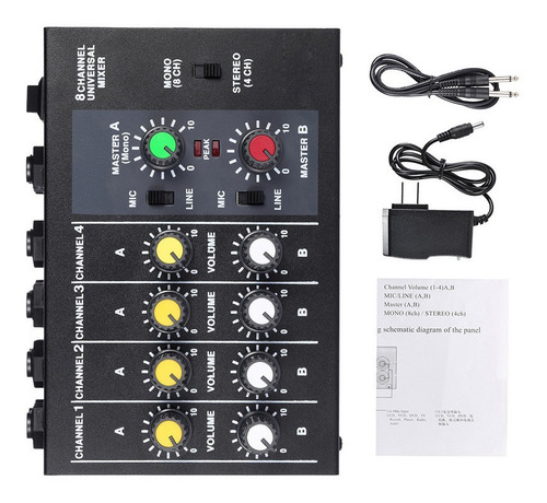 Imagen 2 de 5 de Adaptador Mezclador De Sonido 8 Canales Con Power Sound Mono