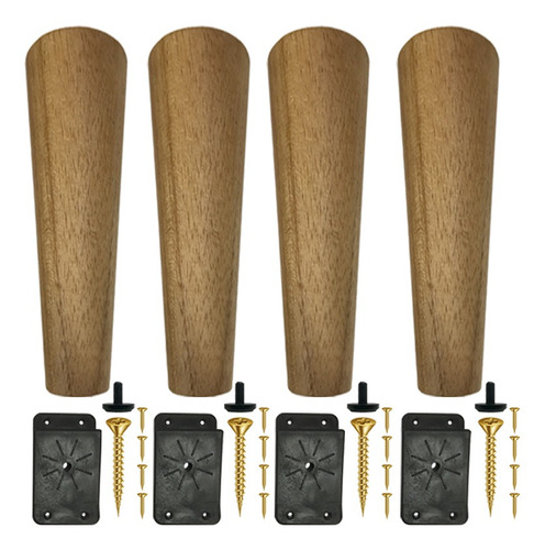 Conjunto 12 Pés Palito Madeira Maciça De Móveis De 15 Cm