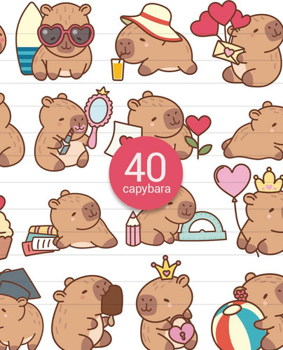 Kit Imágenes Png Clipart Capibara Carpincho