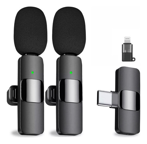 Mini Micrófono Inalámbrico Solapa Para Ios Android Negro