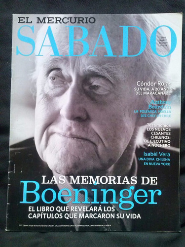 Revista El Sábado 21 Marzo 2009 N° 548 Memorias De Boeninger