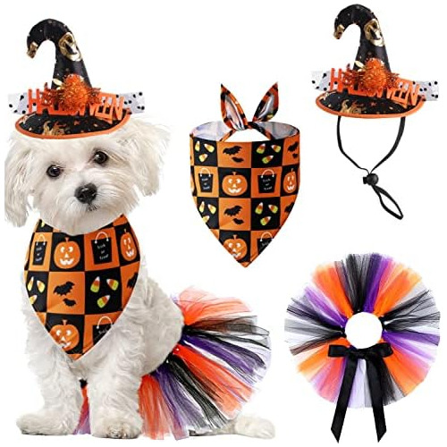 Pet Halloween Spider Costume Pumpkins Dog Bandanas Skir...