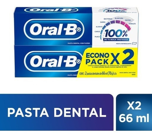 Pasta Dental Oral B Econopack 2 Piezas De 66 Ml