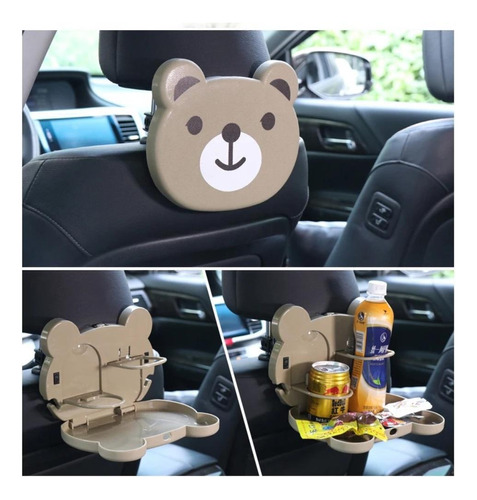 Mesa Urso Ted Dobravel Porta Lanche Suco Lata Para Carro