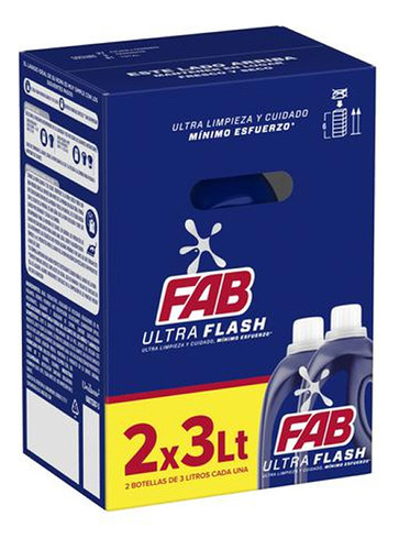 Fab Detergente Gel Ultra Flash 3 L X 2 - L a $13217