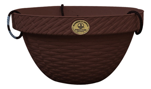 Kit 2 Macetas Colgantes Plástico Tipo Rattan Exteriores 3.6l