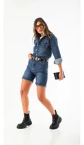 Comprar Mono Enterito Jean Rígido Mujer Denim Short Corto Moda