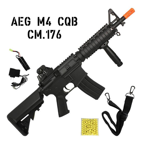 Rifle Airsoft Elétrico Bivol 110v-220v Cyma Cm176  M4 Cqb