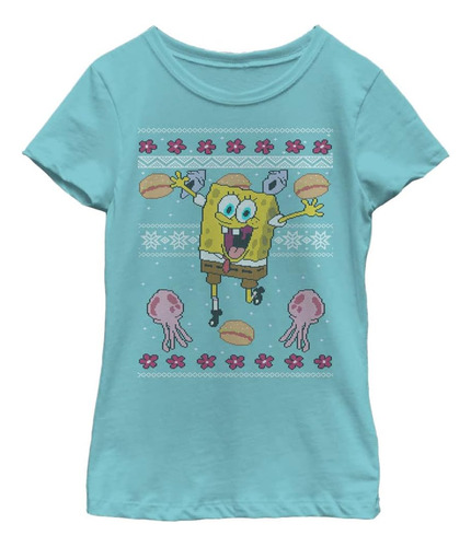 Playera Camiseta Bob Esponja Brincando Con Meduzas