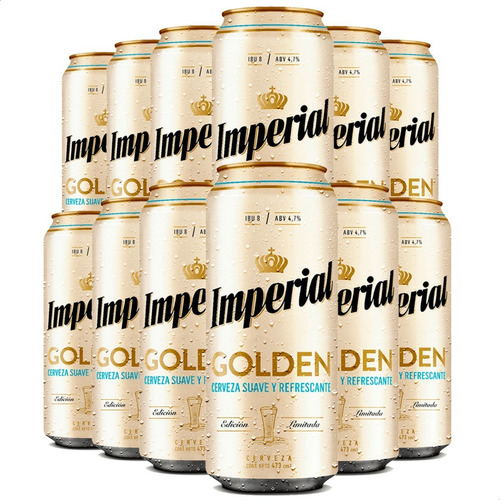 Cerveza Imperial Golden Lager Rubia Lata 473ml X12