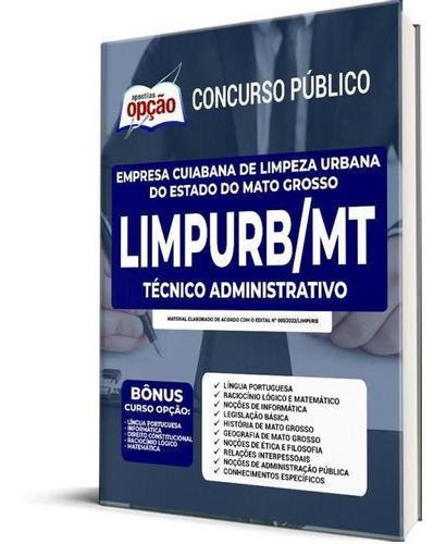 Apostila Limpurb Cuiabá - Mt 2022 - Técnico Administrativo