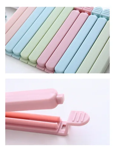 Clips Para Sellar Cerrar Bolsas Comida Ganchos Pinzas X 10