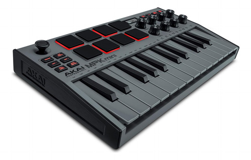 Akai Mpk Mini Mk3 Usb Midi Con Arpegiador Y Nks - Gris