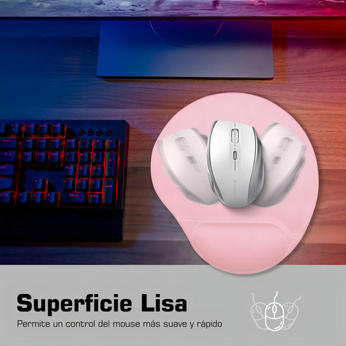 Mouse Pad Mouse Pad Ergonomico Rosa Con Soporte Muñeca De