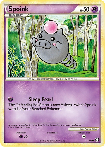 Cartas Pokemon Hgss Triumphant Spoink 77/102