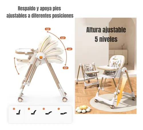 Silla De Comer Columpio 2 En 1 Lubabycas Rosada