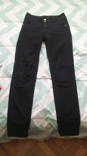 Jeans Elastizado Importado , Negro Tiro Alto N 40