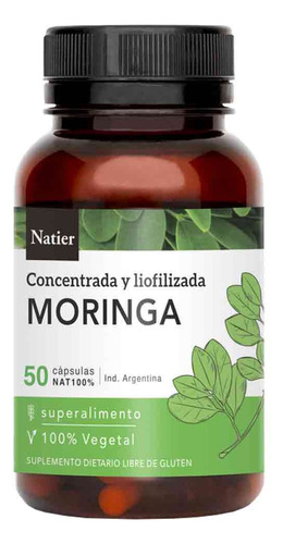 Natier Moringa 50 Cápsulas Calcio Hierro Fibra Antioxidante