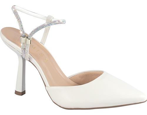 Sapato Feminino Scarpin Slingback Salto Fino Strass Brilho