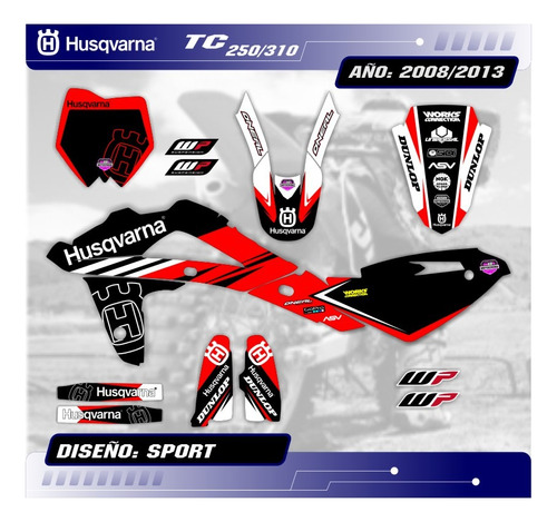 Kit Calcos Gráfica Husqvarna Tc 250/310 2008/2013 