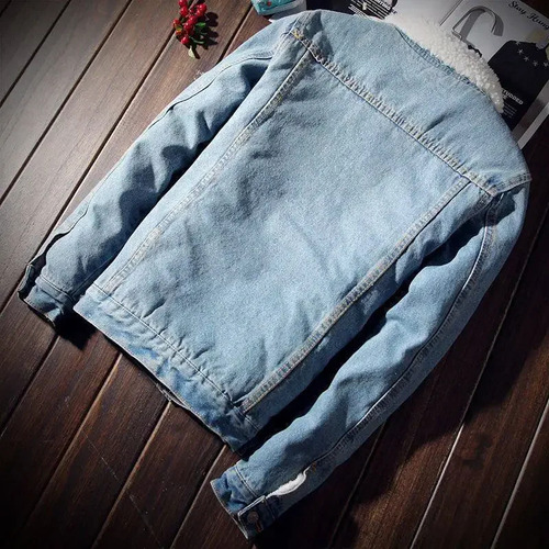 Chaqueta Vaquera Con Forro Polar Para Hombre, Corte Ajustado