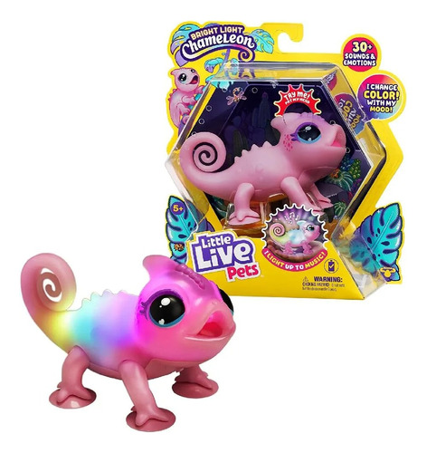 Juguete Camaleon Interactivo Little Live Pets Rosado Musical