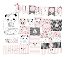 Comprar Kit Imprimible Osita Panda Con Texto Editable