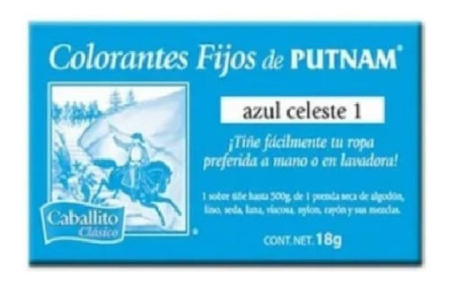 Pintura Para Ropa Putnam Colorante El Caballito Color Azul Celeste