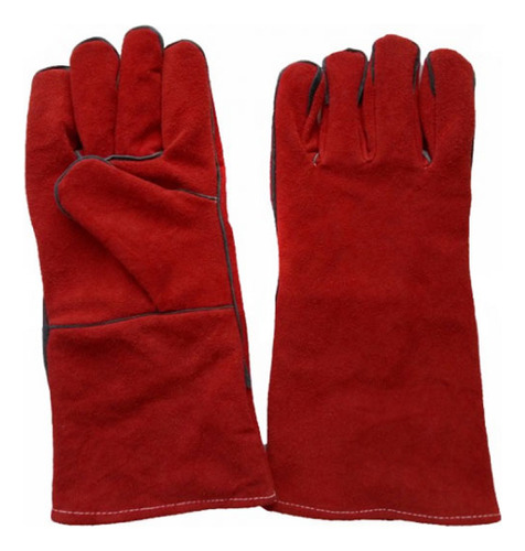 Guantes Para Soldador Forrado Color Rojo - Seguridad Laboral