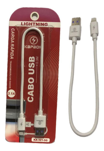 Cabo Fone De Ouvido I12 Tws Carregador Cabinho 30 Cm Cor Bra