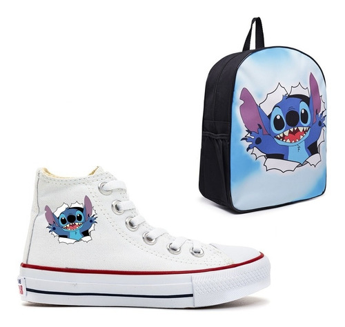 Tênis Star Lilo Stitch Com Mochila Infantil Personalizada
