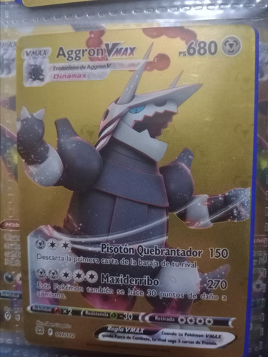 Proxy/repli Carta Pokemon Brillante Dorada Aggron V Max