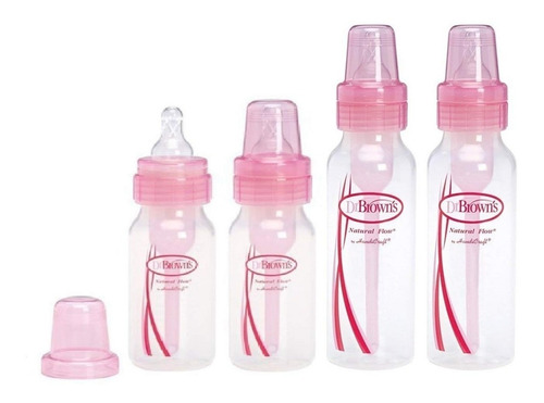 Dr. Marrones Botellas Rosas Paquete De 4 botellas De 2-8 Oz Color Rosa Estandar