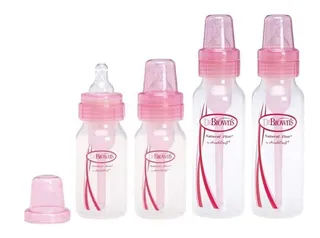 Dr Browns Biberones 4 Pack, 2-8oz, 2-4oz, Rosas, Mamilas Color Rosa