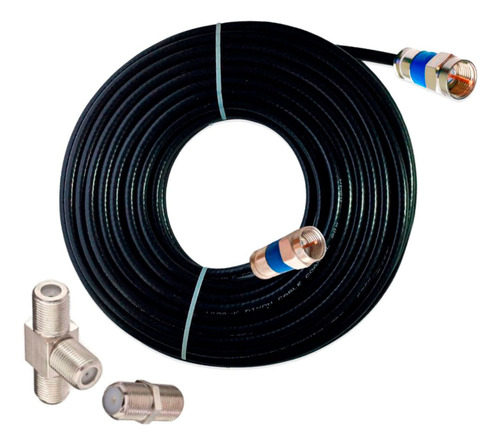 Cable Para Amplificador De Señal Tv 20mts Armado Coaxial Rg6