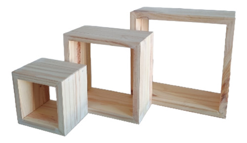 Cubo Estante Madera Maciza 30x30x20 X 3 Unidades Mueblok