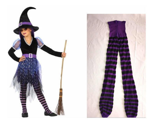 Pantimedias Rayadas Niños: Mavis, Bruja, Merlina Halloween