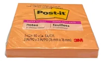 Comprar Block Notas Adhesivas 3x3 Post It Pad 90 Hojas Color Naranja