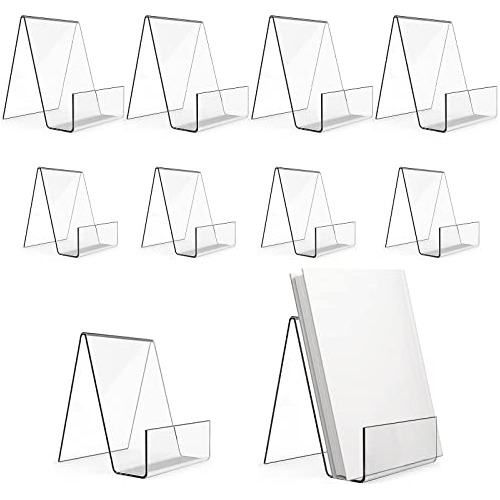 10pcs Acrylic Book Stands, Clear Display Easel, Art Dis...